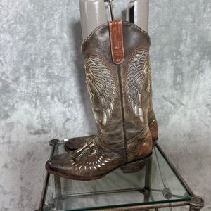 Aventurero Square Toe Eagle wing crosses Cowboy Boots Men’s US 6  Womens 7.5